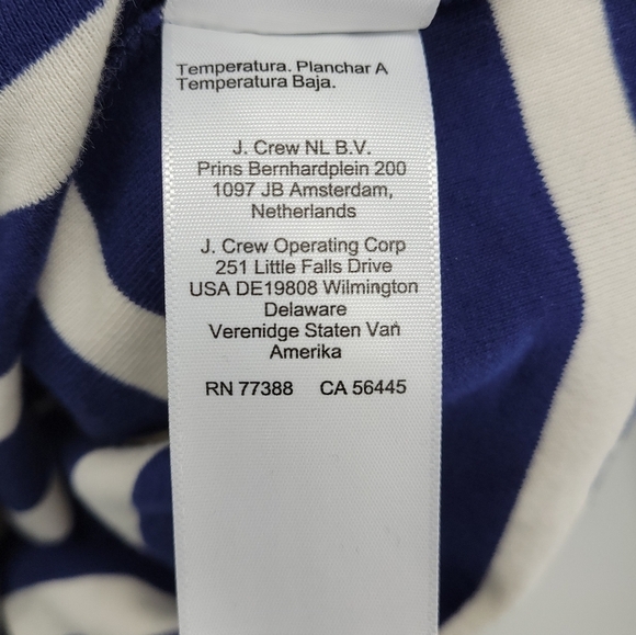 J.Crew Women Perfect-fit elbow-sleeve T-shirt in stripe with gold buttons Size L - Picture 7 of 11